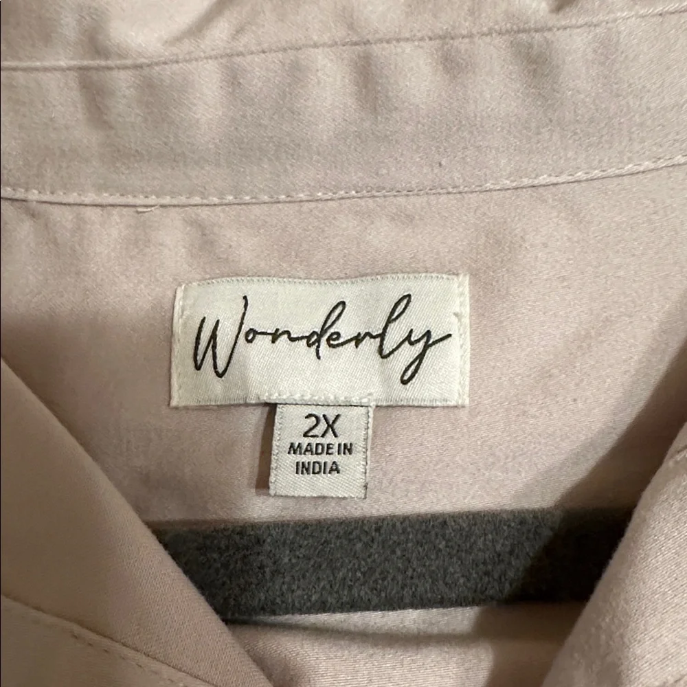 Size 2X Wonderly Beige Button-Up Midi Shirt Dress. Never worn! - Picture 5 of 5